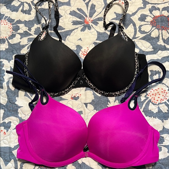 Victoria's Secret Other - Victoria's Secret Black and Vibrant Pink Bras